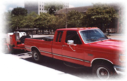 Don't let the red color deceive you - this is a wash unit, not a fire truck.